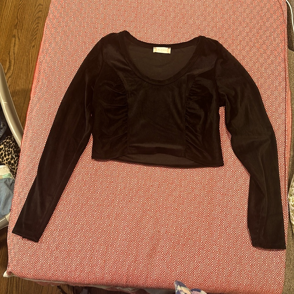 Alter’d state velvet crop long sleeve